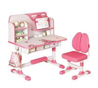 kiskick Juego de sillas de escritorio de estudio para niños, mesa de estudio, mesa de estudio, juego de sillas multifuncionales con patrón de astronauta, silla de escritorio ergonómica con estantería