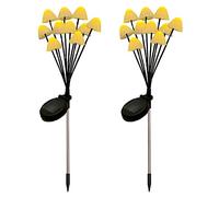 kiskick Luces solares de jardín, 2 Piezas de luz Solar de Hongo Que Cambia de Color a Prueba de Agua Operación Simple Decoración al Aire Libre para césped de jardín y Fiestas de Navidad Blanco c