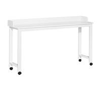kiskick - Mesa de cama ajustable en altura, mesa de cama con ruedas, escritorio médico, mesa de cama reclinable para el hogar, oficina, dormitorio, hospital, patas de metal resistentes blanco