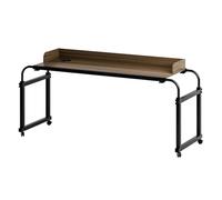 kiskick Mesita de noche con ruedas de altura ajustable, sobre la cama, mesa de noche con deflector elevado, escritorio para el hogar, oficina, dormitorio, hospital, 40 cm de ancho y 120 cm