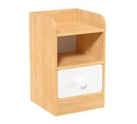 kiskick Mesita de noche, mesita de noche, mesa auxiliar, muebles de sala de estar, mesita de noche para dormitorio, espacios pequeños, mesa auxiliar rústica con cajón y estante de almacenamiento, mesa