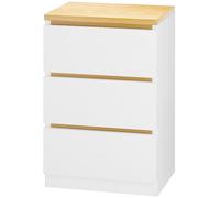 kiskick Mesita de noche, mesita de noche, mesa auxiliar, muebles de sala de estar, mesita de noche para dormitorio, mesa auxiliar rústica con 3 cajones, mesa de sofá de madera para almacenamiento de