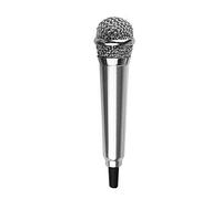 kiskick Mini micrófono, Equipo de micrófono para Cantar, micrófono de Condensador de Mano de 3,5 mm de aleación de Aluminio Sensible a la fidelidad para grabación de Voz, Chat y Canto Plata