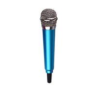 kiskick Mini micrófono, Equipo de micrófono para Cantar, micrófono de Condensador de Mano de 3,5 mm de aleación de Aluminio Sensible a la fidelidad para grabación de Voz, Chat y Canto Azul