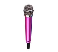 kiskick Mini micrófono, Equipo de micrófono para Cantar, micrófono de Condensador de Mano de 3,5 mm de aleación de Aluminio Sensible a la fidelidad para grabación de Voz, Chat y Canto Rosa roja