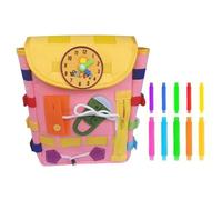 kiskick Mochila interactiva de fieltro para niños pequeños, actividades de aprendizaje divertidas, juguete de fieltro para el desarrollo cerebral, habilidades de vida para la escuela, viajes, regalo,