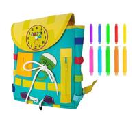 kiskick Mochila interactiva de fieltro para niños pequeños, actividades de aprendizaje divertidas, juguete de fieltro para el desarrollo cerebral, habilidades de vida para la escuela, viajes, regalo,