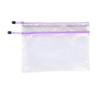 kiskick Organizador de papelería de gran capacidad A4, bolsa de papelería transparente, bolsa de doble capa portátil con cremallera para suministros de oficina escolar con cremallera, Purple, A4