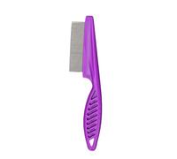 kiskick Peine de pulgas para mascotas, herramienta para el cuidado del cabello, acero inoxidable, cepillo de aseo de dientes estrechos para perros, gatos, quitar piojos, masaje, mango antideslizante,