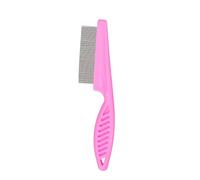 kiskick Peine de pulgas para mascotas, herramienta para el cuidado del cabello, acero inoxidable, cepillo de aseo de dientes estrechos para perros, gatos, quitar piojos, masaje, mango antideslizante,