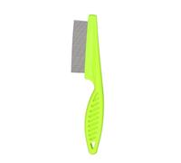 kiskick Peine de pulgas para mascotas, herramienta para el cuidado del cabello, acero inoxidable, cepillo de aseo de dientes estrechos para perros, gatos, quitar piojos, masaje, mango antideslizante,