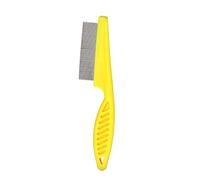 kiskick Peine de pulgas para mascotas, herramienta para el cuidado del cabello, acero inoxidable, cepillo de aseo de dientes estrechos para perros, gatos, quitar piojos, masaje, mango antideslizante,