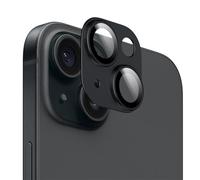 kiskick Película de lente compatible con flash para cámara de teléfono, cubierta de protección de metal a prueba de golpes para iPhone 15 Pro/Max con agujero preciso negro 15Pro/15ProMax