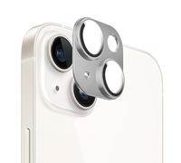 kiskick Película de lente compatible con flash para cámara de teléfono, cubierta de protección de metal a prueba de golpes para iPhone 15 Pro/Max con agujero preciso plateado 15Pro/15ProMax