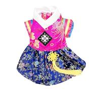 kiskick Ropa de tela para perro, decoración de borlas, ropa para mascotas, elegante vestido de princesa con cuello en V, suave y cómodo, gato, color rojo rosa, talla L