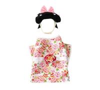 kiskick Ropa suave y cómoda para mascotas, conjunto de ropa no restrictiva, estampado de moda para perros con cinta de cierre para atuendos, fácil de llevar, rosa, XL