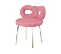 kiskick Silla de tocador, taburete de tocador con respaldo de lazo, silla de maquillaje con patas de metal traseras, almohadillas ajustables, sin brazos, asiento de mesa auxiliar, para dormitorio