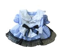 kiskick Traje para mascotas con decoración de lazo, vestido suave y cómodo, malla de moda, collar de muñeca de princesa, azul, XL