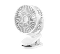 kiskick Ventilador portátil, clip de mesita de noche, mini USB, recargable, sin ruido, viento fuerte, rotación de 360 grados, gran angular, hoja de turbina espiral 3D, ajuste de tres velocidades,