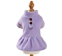 kiskick Vestido cálido para mascotas, vestido de invierno para mascotas, vestido cómodo para perros, ropa cálida de invierno, falda de gato de moda con anillo de tracción, suministros para mascotas,