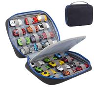 KISLANE Almacenamiento de 24 coches de juguete para ruedas calientes, funda de almacenamiento compatible con 24 ruedas calientes, coches de caja de cerillas, mini juguetes, almacenamiento de ruedas calientes para niños, bolsa solo (negro)