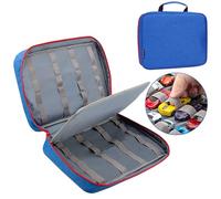 KISLANE Organizador de almacenamiento de coche para 48 vehículos, portátil a escala 1:64, funda de transporte con ranuras elásticas, bolsa de almacenamiento de viaje para coleccionistas, color azul