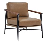 Kislot Mid Century Modern Accent Chair, Upholstered Lounge Armchair with Metal Frame & Wood Armrest, Single Reading Chairs Side Chairs for Living Room Bedroom