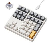 Kisnt KN34 - Teclado numérico mecánico con cable, 34 teclas intercambiables en caliente, con retroiluminación blanca y teclas PBT para laptop, MacBook, computadora de escritorio, teclado compacto