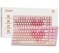 Kisnt KN85 Teclado mecánico inalámbrico para juegos, diseño del 75% con retroiluminación RGB, intercambiable en caliente personalizado, sonido cremoso, Bluetooth/2.4GHz/USB-C compatible con Windows
