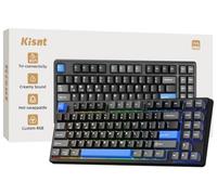 Kisnt Teclado mecánico inalámbrico KN85, diseño del 75%, Bluetooth/2.4GHz/USB-C, retroiluminación RGB personalizada, interruptor lineal intercambiable en caliente, sonido cremoso para juegos/escribir
