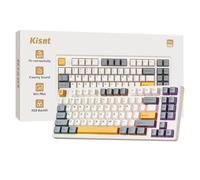 Kisnt Teclado mecánico inalámbrico, placa de sonido cremosa, para juegos con Bluetooth/2.4GHz/USB-C, 75% 85 teclas, teclado compacto intercambiable en caliente para Win/Mac