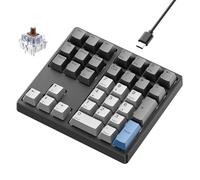 Kisnt Teclado numérico mecánico con 34 teclas intercambiables en caliente con interruptores Gateron, teclado digital USB con teclas PBT retroiluminadas blancas para ordenador portátil, Mac, PC de