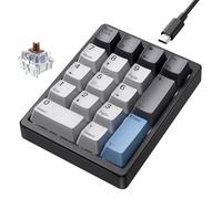 Kisnt Teclado numérico mecánico, Teclado numérico Intercambiable en Caliente con Cable USB de 17 Teclas, Teclado numérico retroiluminado Blanco con Teclas PBT para Laptop, PC, teclados compactos