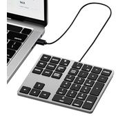 Kisnt Teclado numérico USB-C con cable, teclado numérico delgado tipo C de 34 teclas, teclado numérico portátil de 10 teclas USB para laptop, Apple Mac iMac MacBook Pro/Air, Windows PC