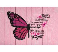 kisoyo Cartel de metal vintage con texto en inglés "Breast Cancer Is A Journey I Never Planned", póster novedoso para decoración de pared, decoración para el hogar, dormitorio, regalo para amigos y
