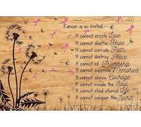 kisoyo Cartel de metal vintage con texto en inglés "Breast Cancer Is Limited", decoración de pared, bar, oficina, cocina, sala de estar, dormitorio, patio, 30,5 x 40,6 cm