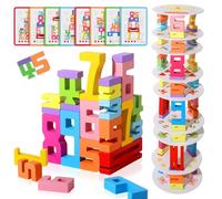 KISPATTI Juego Montessori 4 5 6 7 8 9 Años, Bloques Numéricos del 1 al 10, Number Blocks Juegos, Educativo para Niños, Juguete Familiar para Viajar al Aire Libre con Niños
