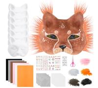 KISPATTI Therian Máscara Gato, 6 Máscaras de Gato con Hojas de Tela de Fieltro para Mascaradas, Fiestas de Cosplay, Juegos de rol y Halloween