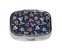 Kiss A Bull Cute Pit Bull Dog Lips Love Valentines,Meta Pastillero de 2 compartimentos, organizador portátil