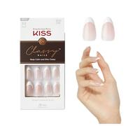 KISS Classy - Juego de 28 uñas postizas listas para usar, impermeables, resistentes a las manchas, resistentes a las astillas, sin tiempo de secado, duraderas y flexibles, duraderas, de forma media y