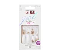KISS Colección Jelly Fantasy Collection, Jelly Pop, lange Lichtdurchlässige Nägel enthält 28 künstliche Nägel, Nagelkleber, Nagelfeile und Manikürstäbchen