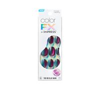 KISS colorFX by imPRESS Press On Nails 'Before Hours' Negro Tamao corto Forma ovalada Incluye 30 almohadillas de preparacin para uas postizas