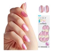 KISS colorFX by imPRESS Press On Nails? Rosa claro slido alquitranado con acabado nacarado valo corto Adhesivo nuevo y mejorado Incluye 30 almo