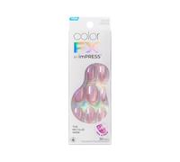 KISS ColorFX Press-On - Uñas "Starry", color rosa claro, perlado corto y | 30 uñas autoadhesivas Press-On con almohadilla adhesiva integrada mejorada, duración de hasta 10 días de calidad de salón de