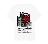 Kiss - Detroit Rock City Landscape Camiseta, Mujer Tallas Grandes, Blanco, 5XL Grande