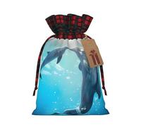 Kiss Dolphin Tale - Bolsas con cordón para envolver y guardar dulces, bolsas reutilizables para envolver y almacenar, talla M