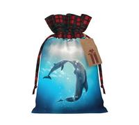 Kiss Dolphin Tale - Bolsas de regalo reutilizables con cordón, bolsas de regalo para Navidad, cumpleaños