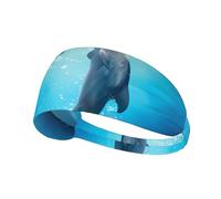 Kiss Dolphin Tale - Diadema deportiva elástica estampada con patrón de delfín, adecuada para viajes deportivos y fitness en interiores