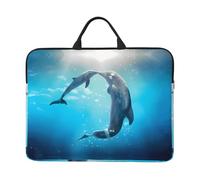 Kiss Dolphin Tale - Funda para portátil de 14 pulgadas, asa portátil para viajes de negocios, viajes, se adapta a portátiles y tabletas