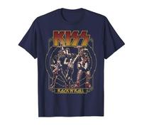 Kiss - El Cielo está en Llamas Camiseta, Hombre, Azul Marino, XXL